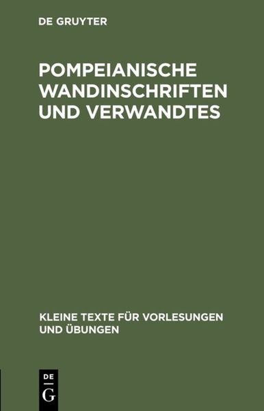 Produktbild: Pompeianische Wandinschriften und Verwandtes