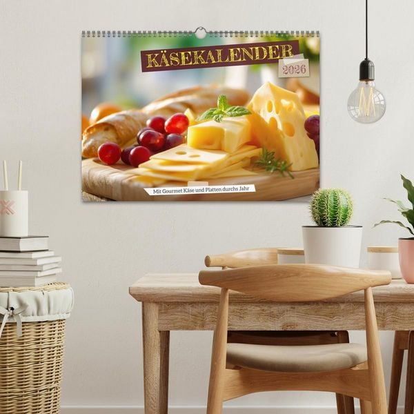 Produktbild: K&auml;sekalender - mit Gourmet K&auml;se und Platten durchs Jahr (Wandkalender 2026 DIN A3 quer), CALVENDO Monatskalender