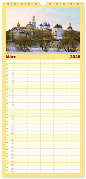 Produktbild: Familienplaner 2026 - Goldenes Russland mit 5 Spalten (Wandkalender, 21 x 45 cm) CALVENDO