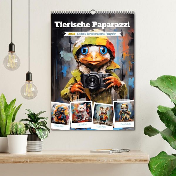 Produktbild: Tierische Paparazzi (Wandkalender 2026 DIN A2 hoch), CALVENDO Monatskalender