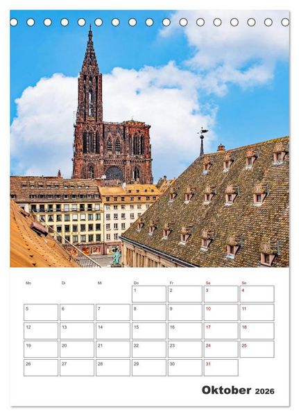 Produktbild: Stra&szlig;burg - Urlaubsplaner (Tischkalender 2026 DIN A5 hoch), CALVENDO Monatskalender