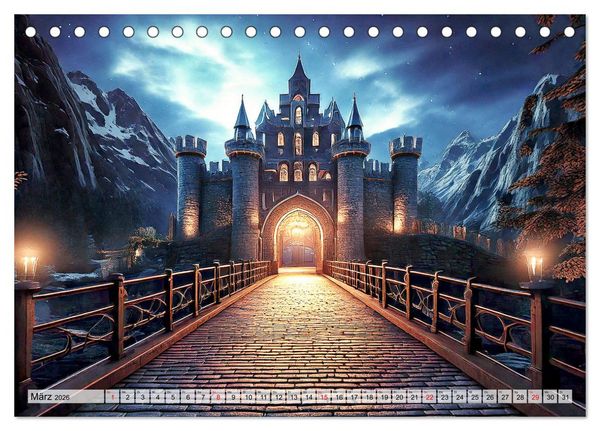 Produktbild: Romantische Ritterburgen (Tischkalender 2026 DIN A5 quer), CALVENDO Monatskalender