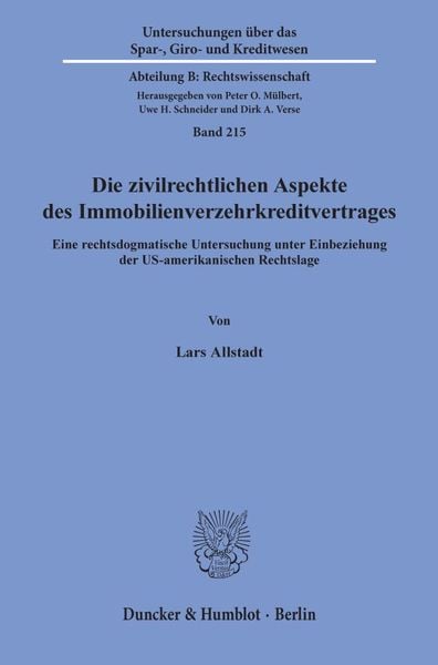 Produktbild: Die zivilrechtlichen Aspekte des Immobilienverzehrkreditvertrages.
