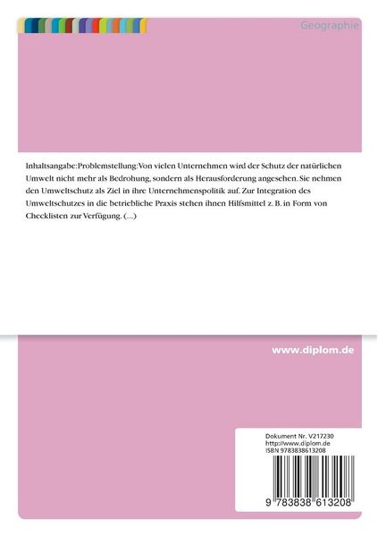 Produktbild: Geographische Aspekte einer ökologisch orientierten Unternehmenspolitik