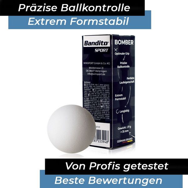 Produktbild: Bandito Kickerball Bomber wei&szlig;, 3er Set