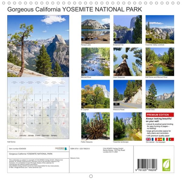 'Gorgeous California YOSEMITE NATIONAL PARK (Wall Calendar 2023 300 × 