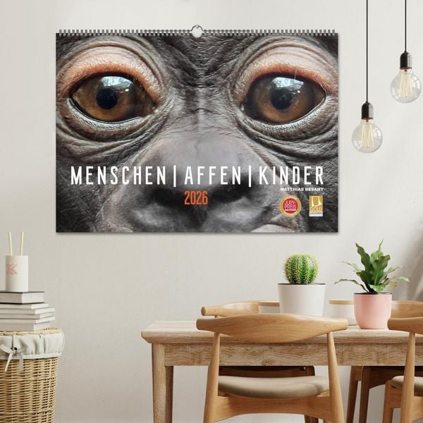 Produktbild: MENSCHEN-AFFEN-KINDER (Wandkalender 2026 DIN A2 quer), CALVENDO Monatskalender