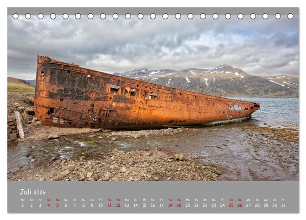 Produktbild: Wracks der Vergangenheit &ndash; Gestrandete Zeugen der Zeit (Tischkalender 2026 DIN A5 quer), CALVENDO Monatskalender