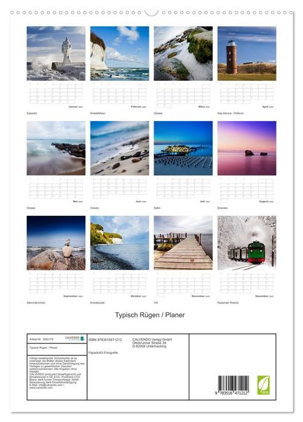 Produktbild: Typisch R&uuml;gen / Planer (hochwertiger Premium Wandkalender 2026 DIN A2 hoch), Kunstdruck in Hochglanz