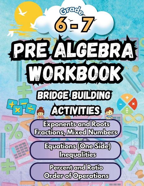 Produktbild: Summer Math Pre Algebra Workbook Grade 6-7 Bridge Building Activities
