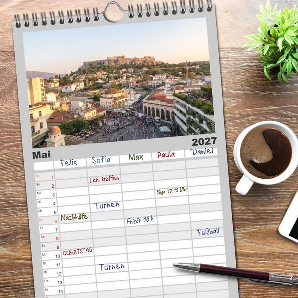 Produktbild: Familienplaner 2027 - Weltst&auml;dte - Iconic world cities mit 5 Spalten (Wandkalender, 21 x 45 cm) CALVENDO