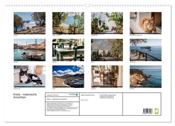 Produktbild: Kreta - malerische Ansichten (Wandkalender 2026 DIN A2 quer), CALVENDO Monatskalender