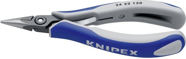 Produktbild: Knipex 34 22 130 Elektrotechnik und Feinwerktechnik Flachrundzange Gerade Chrom-Vanadium Kugellagerstahl 135 mm
