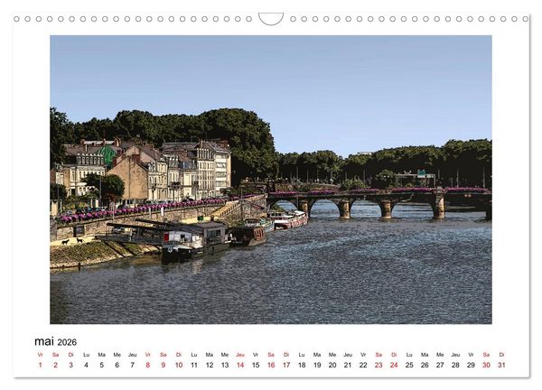 Produktbild: Berlioz et Zo&eacute; &agrave; Angers (Calendrier mural 2026 DIN A3 vertical), CALVENDO calendrier mensuel