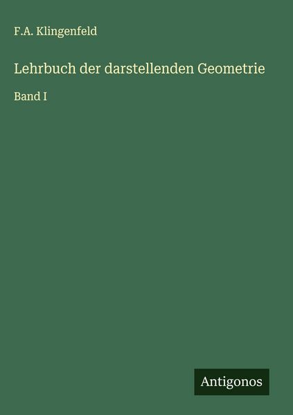 Produktbild: Lehrbuch der darstellenden Geometrie