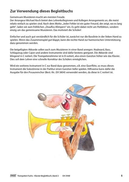 Produktbild: Trompeten Fuchs 2 - Klavier Begleitbuch