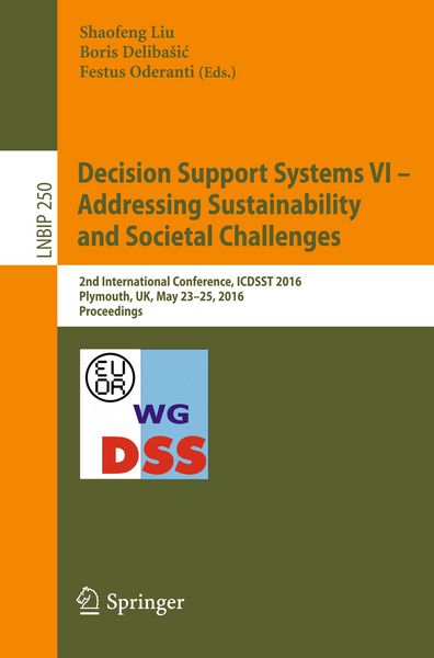 Produktbild: Decision Support Systems VI - Addressing Sustainability and Societal Challenges