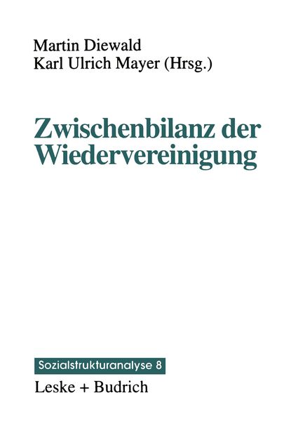 Produktbild: Zwischenbilanz der Wiedervereinigung