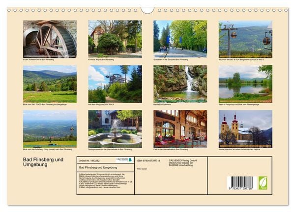 Produktbild: Bad Flinsberg und Umgebung (Wandkalender 2026 DIN A3 quer), CALVENDO Monatskalender