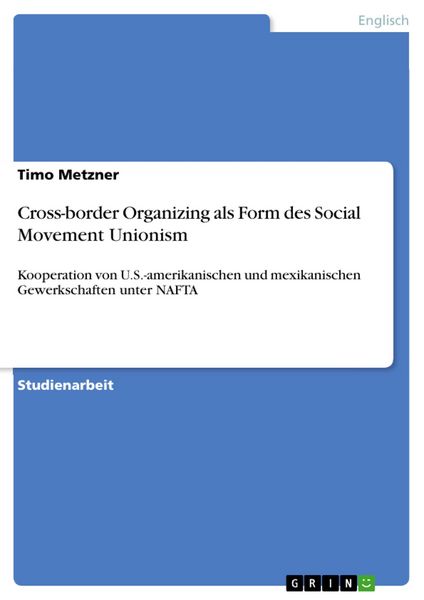 Produktbild: Cross-border Organizing als Form des Social Movement Unionism