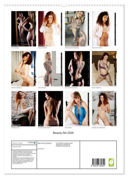 Produktbild: Beauty Akt 2026 (hochwertiger Premium Wandkalender 2026 DIN A2 hoch), Kunstdruck in Hochglanz