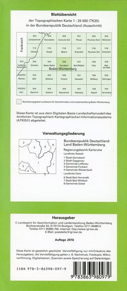 Produktbild: Gernsbach 1 : 25 000