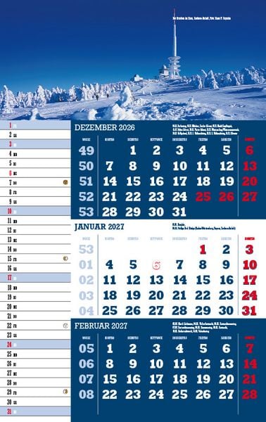 Produktbild: Drei-Monatskalender Deutschland 2027