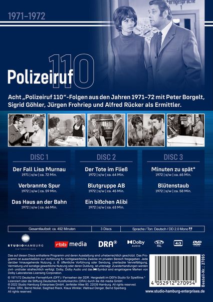 Polizeiruf 110 - Box 1 (DDR TV-Archiv) 3 DVDs mit Sammelrücken