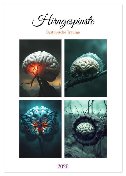 Hirngespinste - Dystopische Träume (Tischkalender 2026 DIN A5 hoch), CALVENDO Monatskalender
