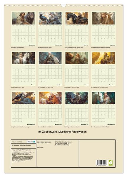 Produktbild: Im Zauberwald. Mystische Fabelwesen (Wandkalender 2026 DIN A2 hoch), CALVENDO Monatskalender