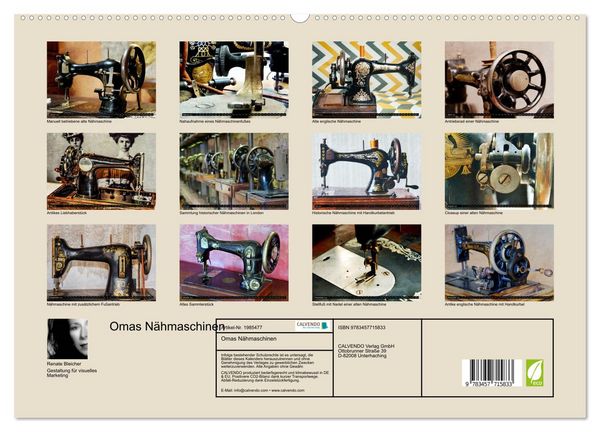 Produktbild: Omas N&auml;hmaschinen (hochwertiger Premium Wandkalender 2026 DIN A2 quer), Kunstdruck in Hochglanz