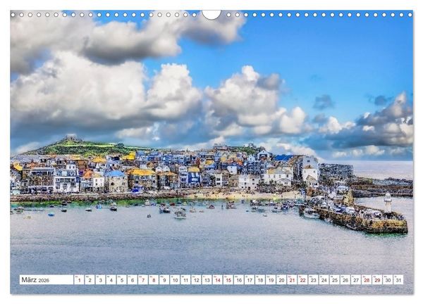 Produktbild: Cornwall - Malerische Landschaften mit grandiosen K&uuml;sten (Wandkalender 2026 DIN A3 quer), CALVENDO Monatskalender