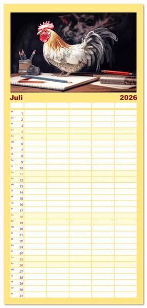 Produktbild: Familienplaner 2026 - Endlich erfolgreich geschieden mit 5 Spalten (Wandkalender, 21 x 45 cm) CALVENDO