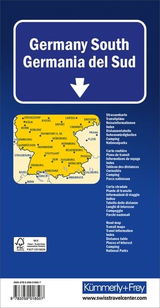 Produktbild: K&uuml;mmerly+Frey Strassenkarte Deutschland S&uuml;d 1:500.000