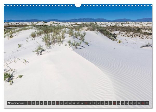 Produktbild: WHITE SANDS Die wei&szlig;e W&uuml;ste in New Mexico (Wandkalender 2026 DIN A3 quer), CALVENDO Monatskalender