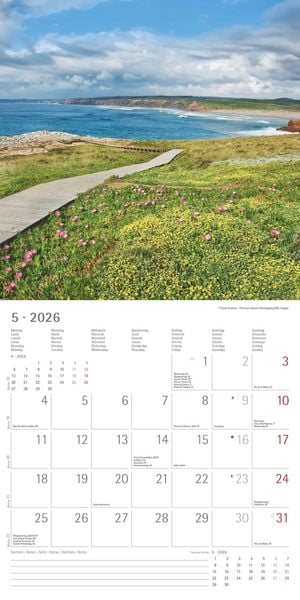 Produktbild: Wege 2026 - Broschürenkalender 30x30 cm (30x60 geöffnet) - Kalender mit Platz für Notizen - Paths - Bildkalender - Wandplaner - Naturkalender