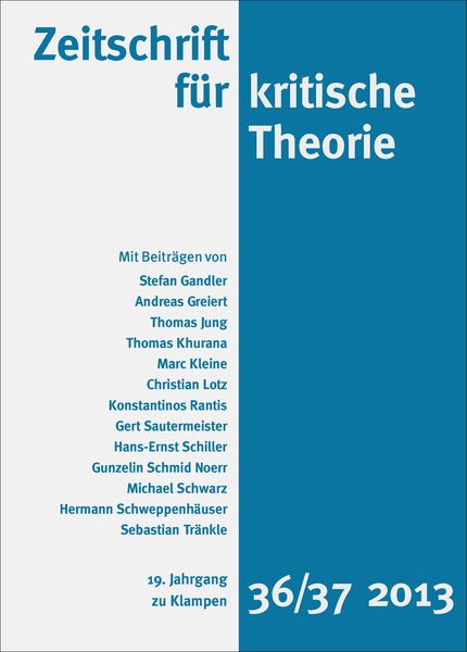 Zeitschrift für kritische Theorie / Zeitschrift für kritische Theorie, Heft 36/37