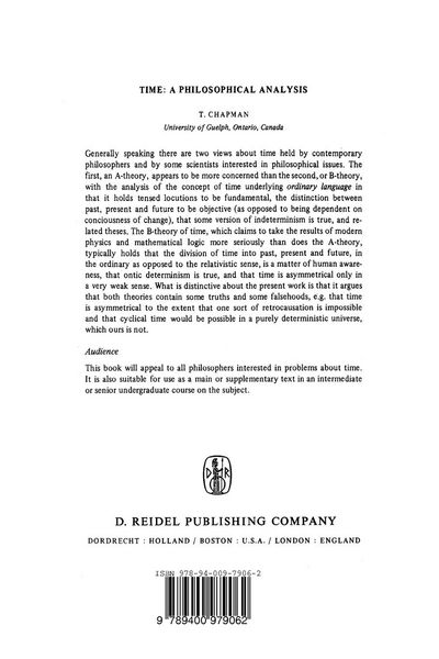 Produktbild: Time: A Philosophical Analysis