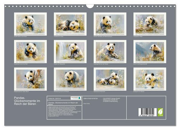 Produktbild: Pandas. Gl&uuml;cksmomente im Reich der B&auml;ren (Wandkalender 2027 DIN A3 quer), CALVENDO Monatskalender