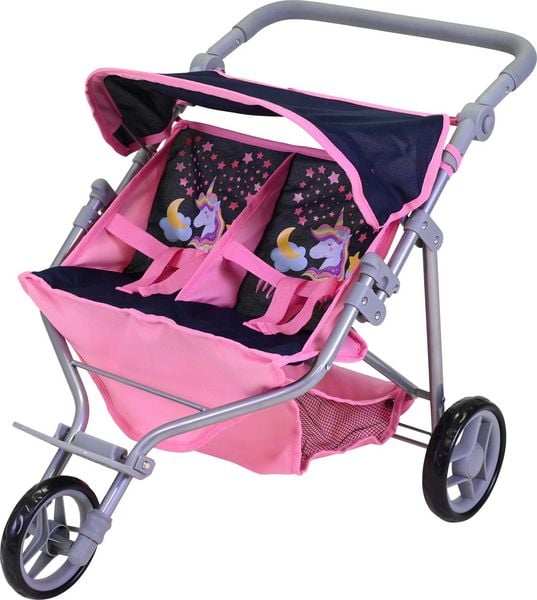 Produktbild: Knorrtoys 16736 - Zwillingspuppenwagen Duo Magic Unicorn, klappbar, Schieberh&ouml;he: 33-62cm