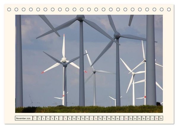 Produktbild: Windkraft in der Landschaft Ostfrieslands (Tischkalender 2026 DIN A5 quer), CALVENDO Monatskalender