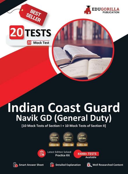 Produktbild: Indian Coast Guard Navik GD Book 2023 (English Edition) - 1100 Solved Questions [20 Mock Tests (Section I and Section II)] with Free Access To Online