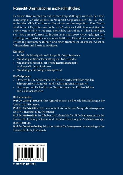 Produktbild: Nonprofit-Organisationen und Nachhaltigkeit