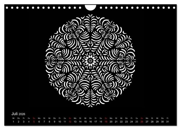 Produktbild: Entspannung und Ruhe durch Mandalas (Wandkalender 2026 DIN A4 quer), CALVENDO Monatskalender