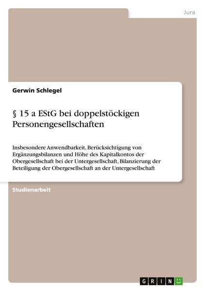 Produktbild: &sect; 15 a EStG bei doppelst&ouml;ckigen Personengesellschaften