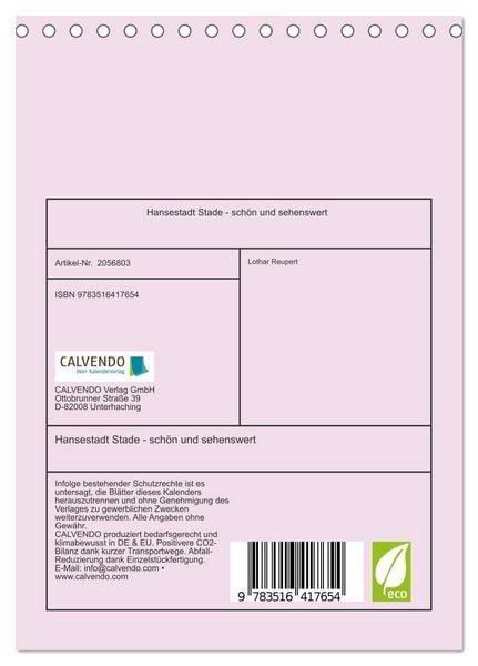 Produktbild: Hansestadt Stade - sch&ouml;n und sehenswert (Tischkalender 2026 DIN A5 hoch), CALVENDO Monatskalender