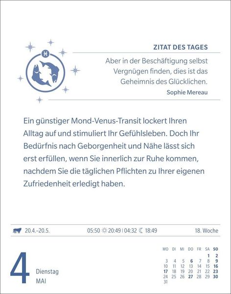 Produktbild: Fische Sternzeichenkalender 2027 - Tagesabrei&szlig;kalender - Ihr Horoskop f&uuml;r jeden Tag