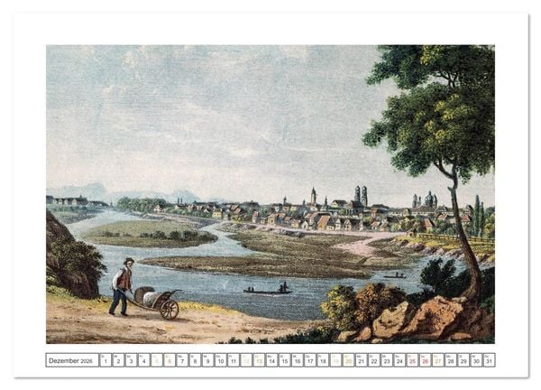 Produktbild: M&uuml;nchen: In alten Stichen und Zeichnungen (Wandkalender 2026 DIN A4 quer), CALVENDO Monatskalender