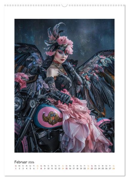 Produktbild: Fahrt ins Abenteuer - Angel-Bikerinnen erkunden die Welt (hochwertiger Premium Wandkalender 2026 DIN A2 hoch), Kunstdruck in Hochglanz
