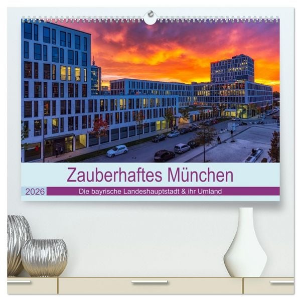 Produktbild: Bezauberndes M&uuml;nchen - Die bayrische Landeshauptstadt und ihr Umland. (hochwertiger Premium Wandkalender 2026 DIN A2 quer), Kunstdruck in Hochglanz